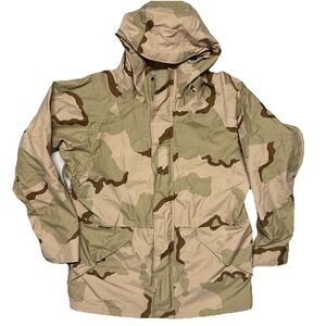 US Military ECWCS Desert Camo Parka Jacket Gore Tex Large Long Hunting Hooded
